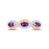 Thumbnail Image 2 of Amethyst & White Lab-Created Sapphire Rope Ring Sterling Silver & 10K Rose Gold