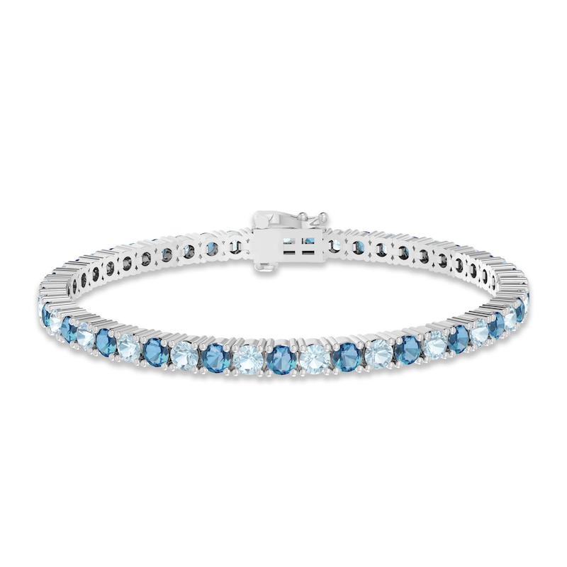 Main Image 1 of Swiss & Sky Blue Topaz Bracelet Sterling Silver 7.25&quot;
