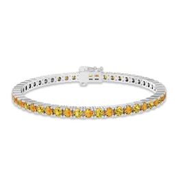 Golden & Madeira Citrine Bracelet Sterling Silver 7.25"