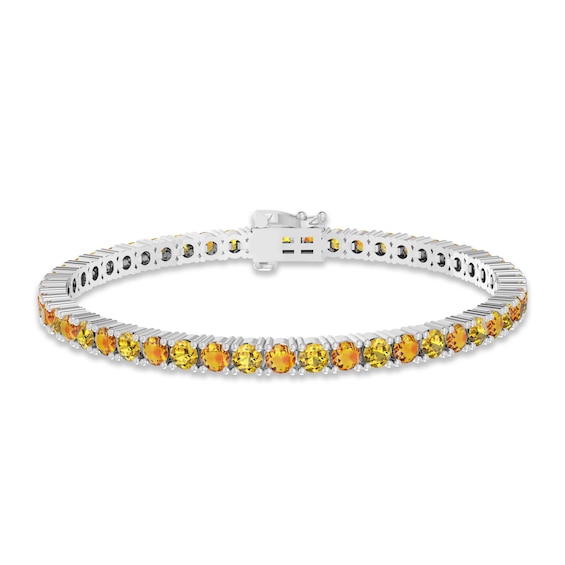 Golden & Madeira Citrine Bracelet Sterling Silver 7.25"