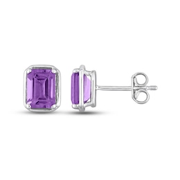 Amethyst Earrings Sterling Silver