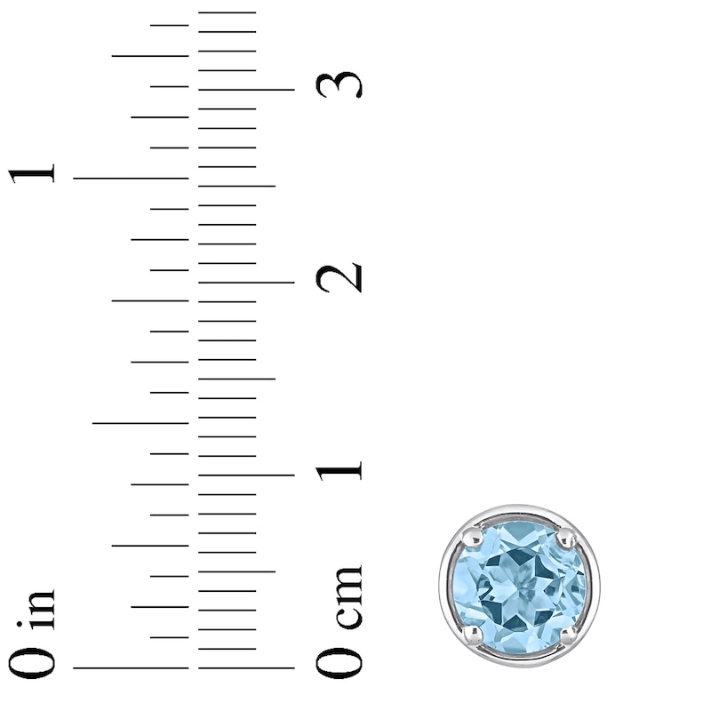 Main Image 2 of Blue Topaz Stud Earrings Sterling Silver