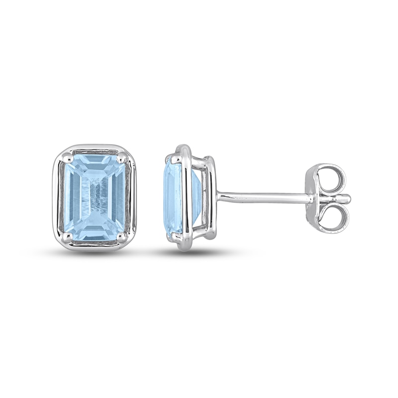 Main Image 1 of Blue Topaz Earrings Sterling Silver