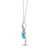 Thumbnail Image 1 of Le Vian Blue Topaz Hummingbird Necklace 1/4 ct tw 14K Vanilla Gold 18"