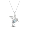 Thumbnail Image 3 of Le Vian Blue Topaz Hummingbird Necklace 1/4 ct tw 14K Vanilla Gold 18&quot;
