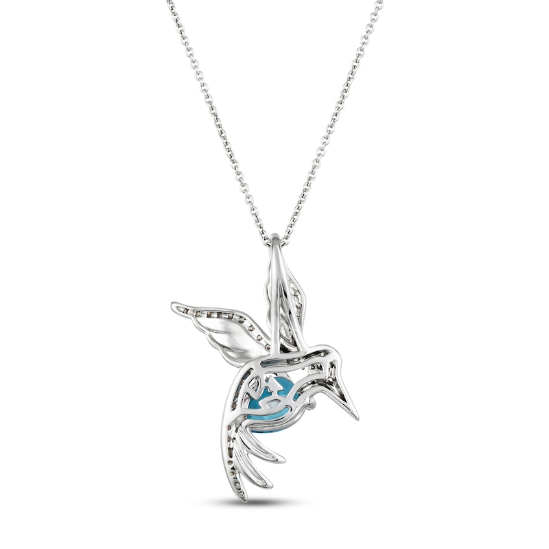 Main Image 3 of Le Vian Blue Topaz Hummingbird Necklace 1/4 ct tw 14K Vanilla Gold 18&quot;