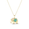 Thumbnail Image 0 of Le Vian Turquoise Elephant Necklace 1/10 ct tw Diamonds 14K Honey Gold 18"
