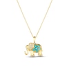 Thumbnail Image 1 of Le Vian Turquoise Elephant Necklace 1/10 ct tw Diamonds 14K Honey Gold 18&quot;