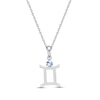 Thumbnail Image 0 of Sky Blue Topaz Gemini Zodiac Necklace Sterling Silver 18"