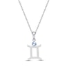 Thumbnail Image 1 of Sky Blue Topaz Gemini Zodiac Necklace Sterling Silver 18&quot;