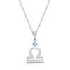 Thumbnail Image 1 of Sky Blue Topaz Libra Zodiac Necklace Sterling Silver 18&quot;