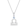 Thumbnail Image 0 of Sky Blue Topaz Libra Zodiac Necklace Sterling Silver 18"