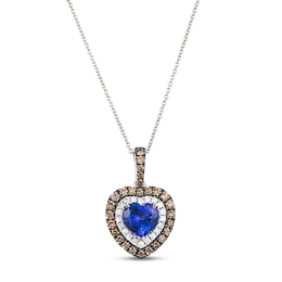 Le Vian Tanzanite Heart Necklace 1/2 ct tw Diamonds 14K Vanilla Gold 18"