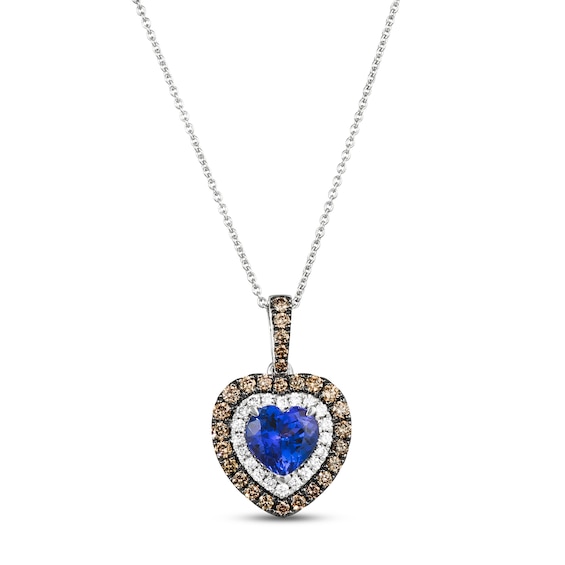 Le Vian Tanzanite Heart Necklace 1/2 ct tw Diamonds 14K Vanilla Gold 18"