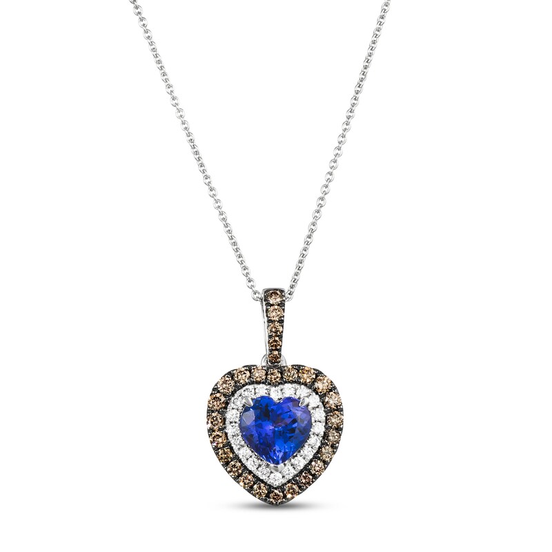 Main Image 1 of Le Vian Tanzanite Heart Necklace 1/2 ct tw Diamonds 14K Vanilla Gold 18&quot;