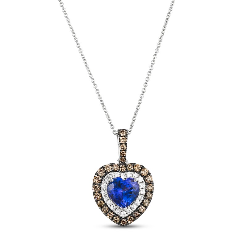 Le Vian Tanzanite Heart Necklace 1/2 ct tw Diamonds 14K Vanilla Gold 18"