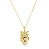 Thumbnail Image 3 of Le Vian Smoky Quartz & Tsavorite Owl Necklace 1/15 ct tw Diamonds 14K Honey Gold 18&quot;