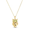 Thumbnail Image 2 of Le Vian Smoky Quartz & Tsavorite Owl Necklace 1/15 ct tw Diamonds 14K Honey Gold 18"