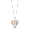 Thumbnail Image 1 of Disney Treasures Winnie the Pooh Mother of Pearl & Diamond Heart Necklace 1/8 ct tw Sterling Silver & 10K Two-Tone Gold 17&quot;