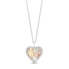 Thumbnail Image 0 of Disney Treasures Winnie the Pooh Mother of Pearl & Diamond Heart Necklace 1/8 ct tw Sterling Silver & 10K Two-Tone Gold 17"