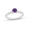 Thumbnail Image 0 of Hallmark Diamonds Amethyst Promise Ring 1/10 ct tw Sterling Silver