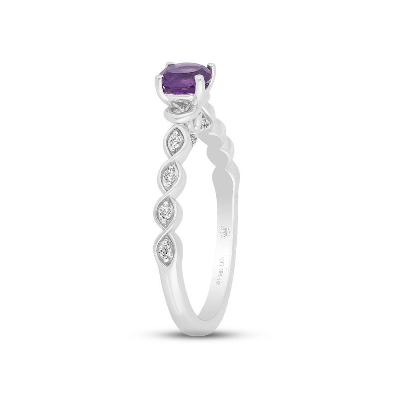 Main Image 2 of Hallmark Diamonds Amethyst Promise Ring 1/10 ct tw Sterling Silver