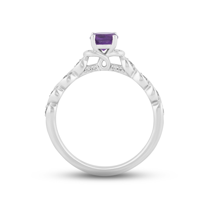 Hallmark Diamonds Amethyst Promise Ring 1/10 ct tw Sterling Silver