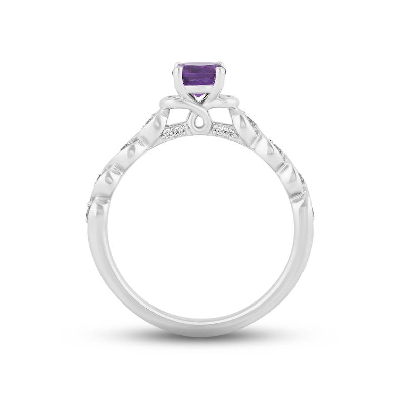 Main Image 3 of Hallmark Diamonds Amethyst Promise Ring 1/10 ct tw Sterling Silver