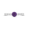 Thumbnail Image 4 of Hallmark Diamonds Amethyst Promise Ring 1/10 ct tw Sterling Silver