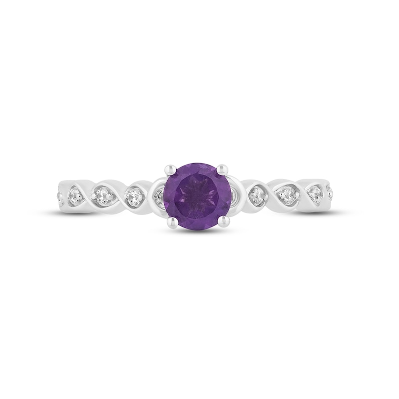 Main Image 4 of Hallmark Diamonds Amethyst Promise Ring 1/10 ct tw Sterling Silver