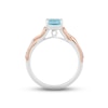 Hallmark Diamonds Swiss Blue Topaz Promise Ring 1/10 ct tw Sterling Silver & 10K Rose Gold