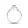 Thumbnail Image 2 of Hallmark Diamonds Swiss Blue Topaz Promise Ring 1/10 ct tw Sterling Silver & 10K Rose Gold