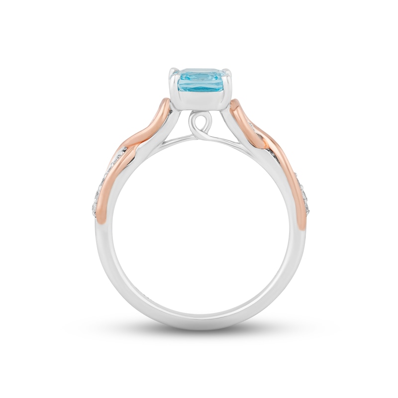 Main Image 2 of Hallmark Diamonds Swiss Blue Topaz Promise Ring 1/10 ct tw Sterling Silver & 10K Rose Gold