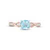 Thumbnail Image 3 of Hallmark Diamonds Swiss Blue Topaz Promise Ring 1/10 ct tw Sterling Silver & 10K Rose Gold