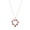 Thumbnail Image 1 of Garnet, Light Amethyst & White Topaz Heart Necklace 10K Rose Gold 18&quot;