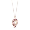 Thumbnail Image 2 of Garnet, Light Amethyst & White Topaz Heart Necklace 10K Rose Gold 18&quot;