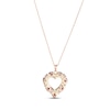 Thumbnail Image 3 of Garnet, Light Amethyst & White Topaz Heart Necklace 10K Rose Gold 18&quot;
