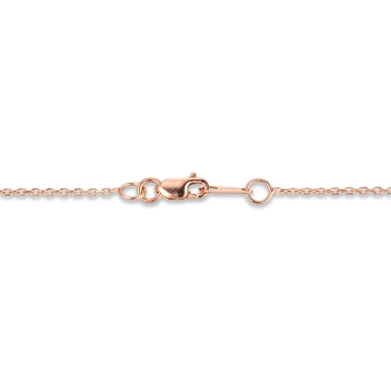 Main Image 4 of Garnet, Light Amethyst & White Topaz Heart Necklace 10K Rose Gold 18&quot;