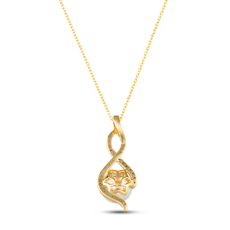 Le Vian Cultured Pearl Necklace 1/4 ct tw Diamonds 14K Honey Gold 18"