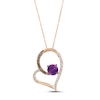 Thumbnail Image 0 of Le Vian Amethyst Heart Necklace 1/2 ct tw Diamonds 14K Strawberry Gold 18"