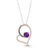 Thumbnail Image 1 of Le Vian Amethyst Heart Necklace 1/2 ct tw Diamonds 14K Strawberry Gold 18&quot;