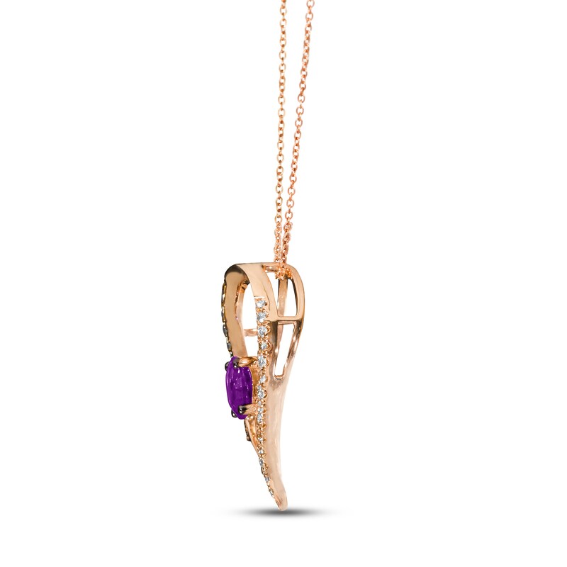 Main Image 2 of Le Vian Amethyst Heart Necklace 1/2 ct tw Diamonds 14K Strawberry Gold 18&quot;