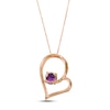 Thumbnail Image 2 of Le Vian Amethyst Heart Necklace 1/2 ct tw Diamonds 14K Strawberry Gold 18"