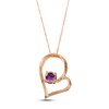 Thumbnail Image 2 of Le Vian Amethyst Heart Necklace 1/2 ct tw Diamonds 14K Strawberry Gold 18"