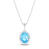 Swiss Blue Topaz Rope Necklace Sterling Silver 18"