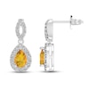 Thumbnail Image 0 of Citrine & White Lab-Created Sapphire Dangle Earrings Sterling Silver