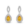 Thumbnail Image 2 of Citrine & White Lab-Created Sapphire Dangle Earrings Sterling Silver