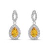 Thumbnail Image 1 of Citrine & White Lab-Created Sapphire Dangle Earrings Sterling Silver