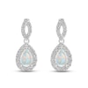 Thumbnail Image 2 of Lab-Created Opal & White Lab-Created Sapphire Dangle Earrings Sterling Silver