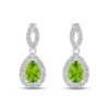 Thumbnail Image 2 of Peridot & White Lab-Created Sapphire Dangle Earrings Sterling Silver